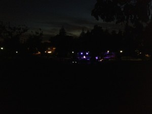 Campus party at the UC Berkeley. A gazillion watts and dollars were pumped into the PA to entertain a handful of students.